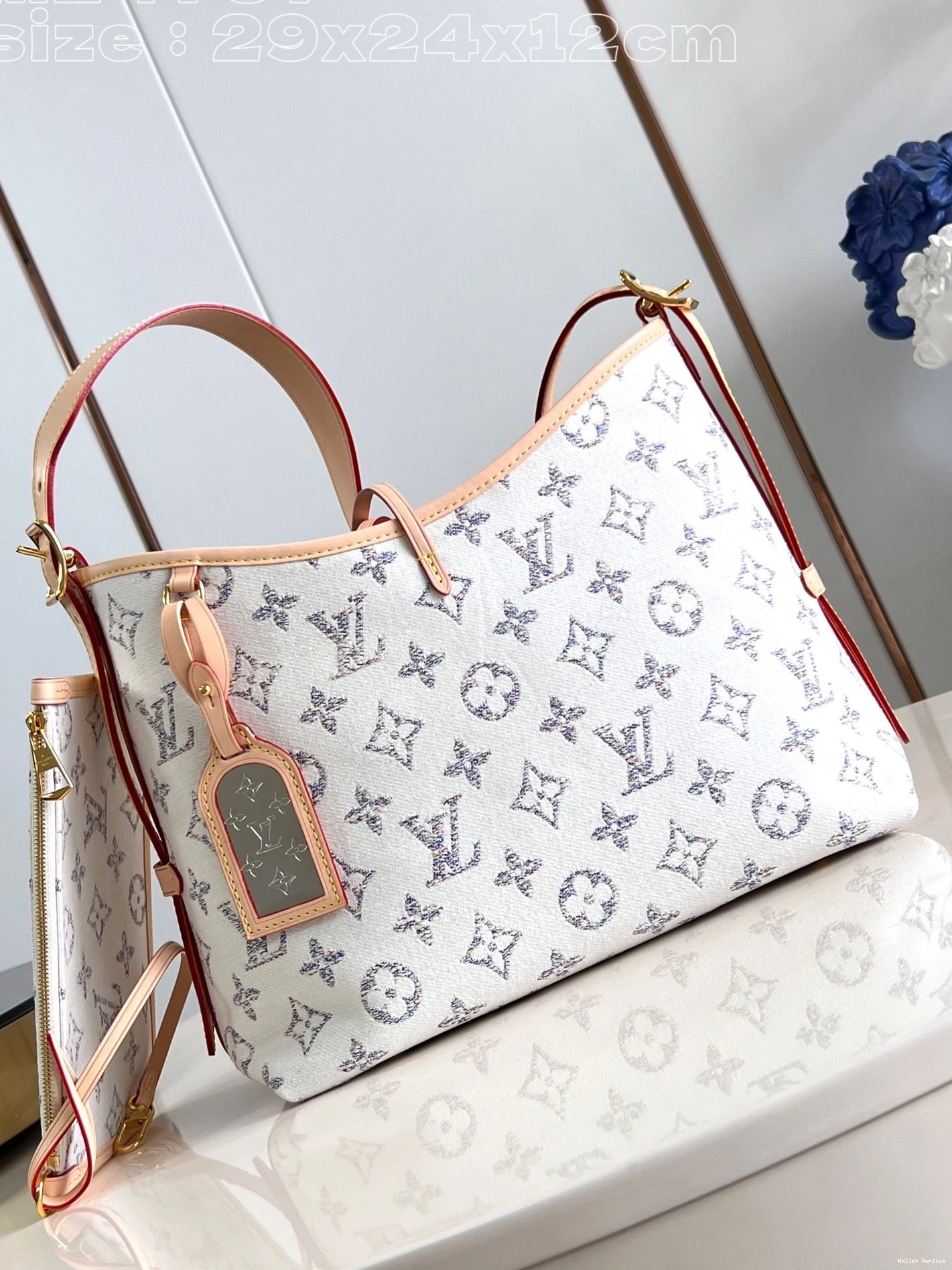 Affordable LOUIS PM-29*24*12cm VUITTON CARRYALL 0806